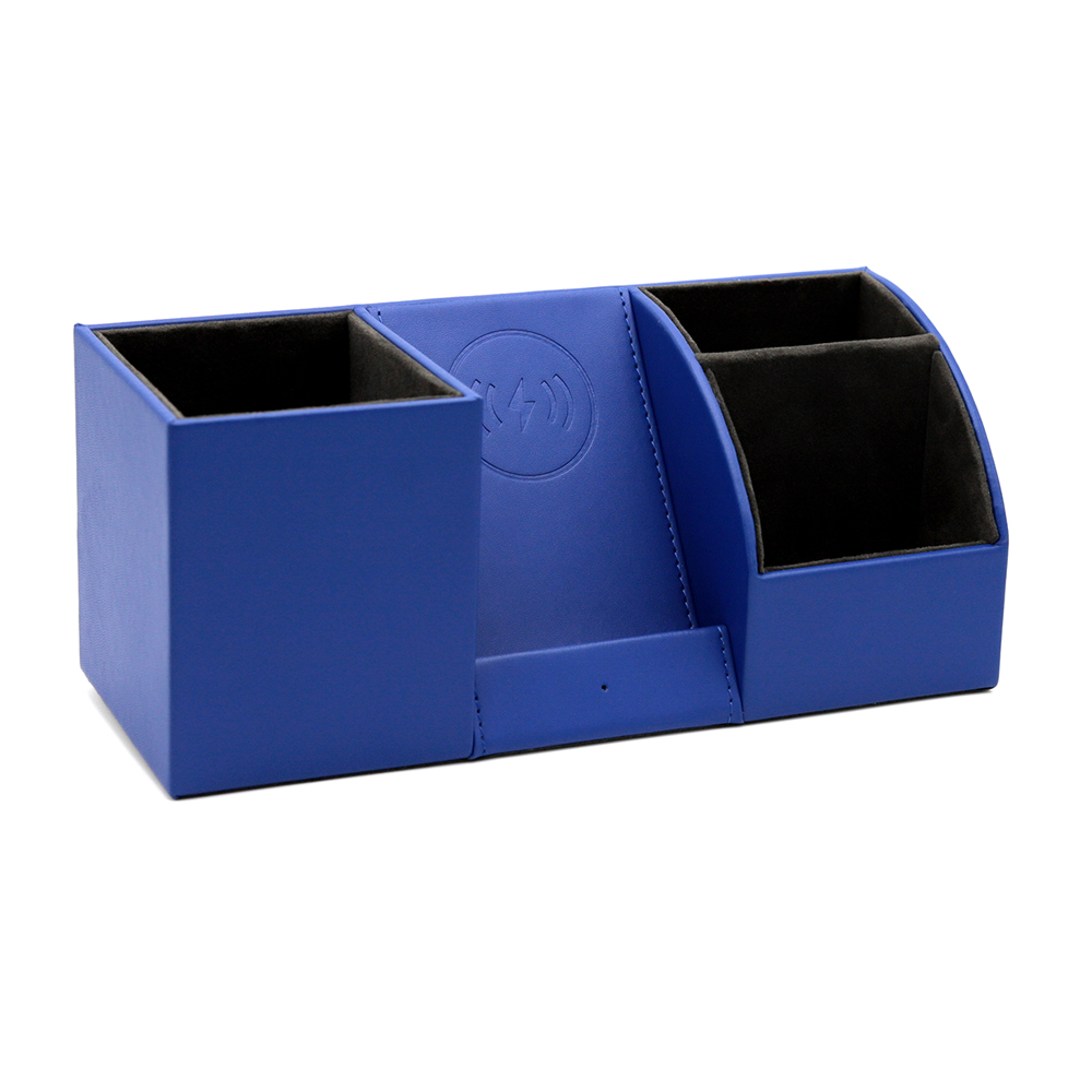 Настольный органайзер Boss c беспроводной зарядкой, Синий-1