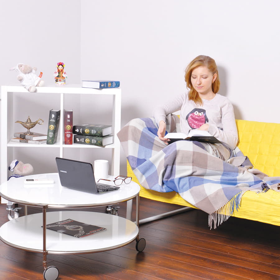 Плед  "ALPACA", синий, бежевый-1