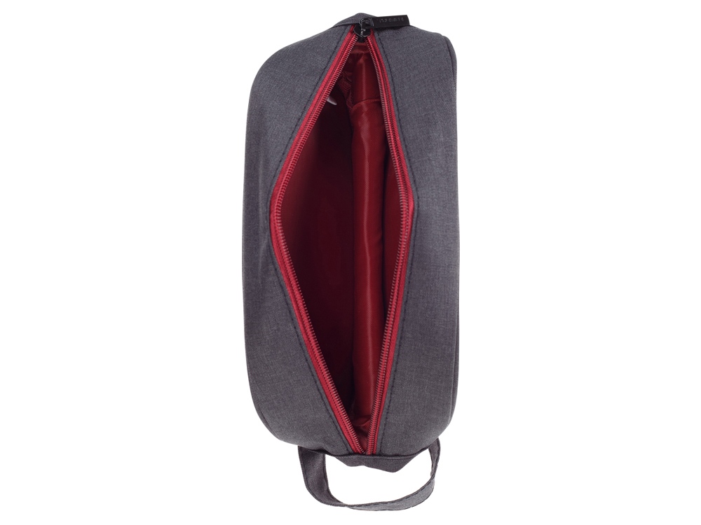 Несессер TORBER, дорожный, чёрный/бордовый, полиэстер 300D, 23 х 12 х 10 см-2