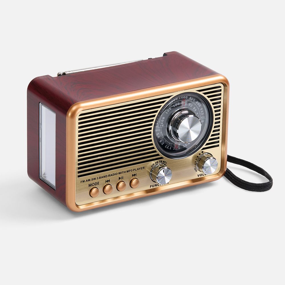 Bluetooth-колонка с радио Listenberg, коричневая-1