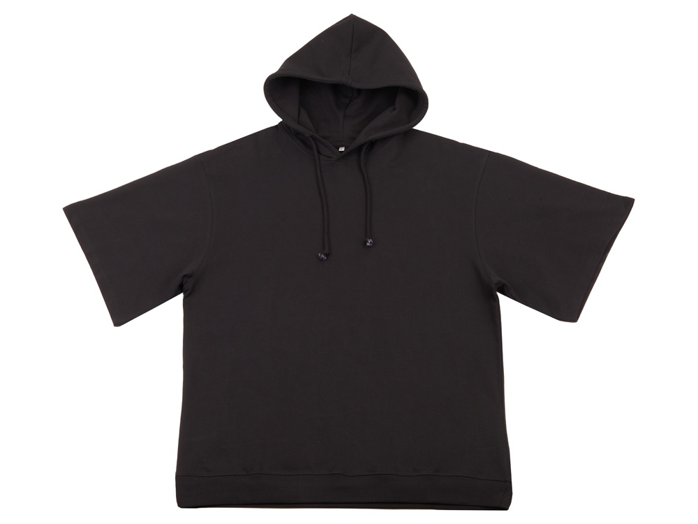 Худи оверсайз с коротким рукавом Warsaw унисекс, черный-15