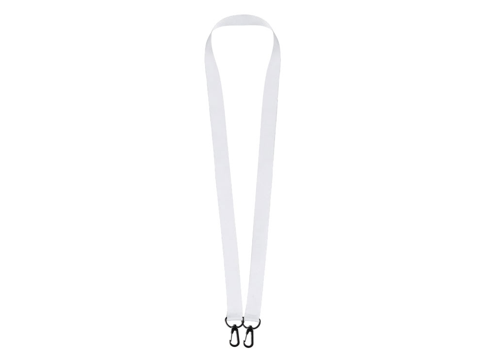 Ланъярд 2 см под сублимацию с 2-мя карабинами, черный-0