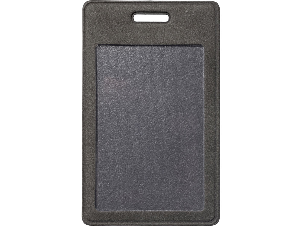 Вертикальный чехол для пропуска из экокожи Alicante, темно-серый-1