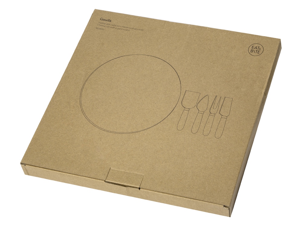 Набор для сыра с круглой стеклянной доской 5в1-7