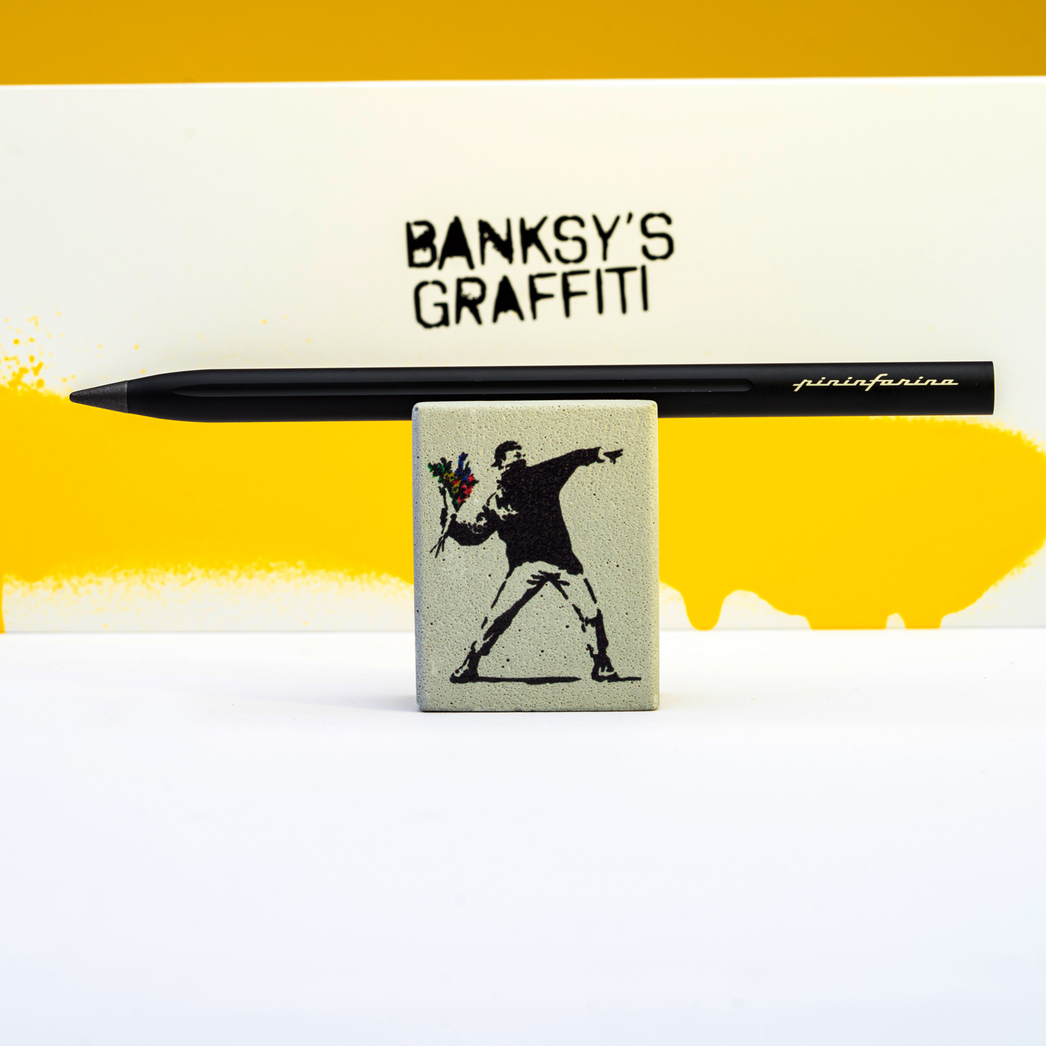 Набор Pininfarina Banksy Метатель цветов: карандаш SMART с бетонной подставкой-1