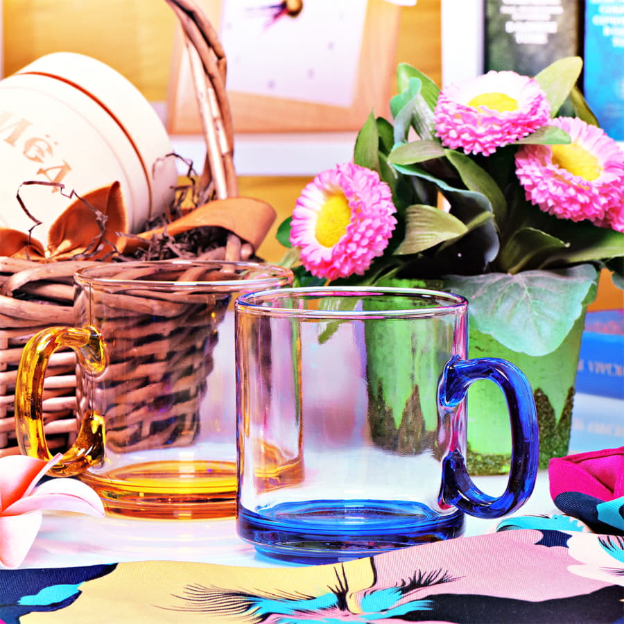 Кружка "Joyful", прозрачный, оранжевый-1