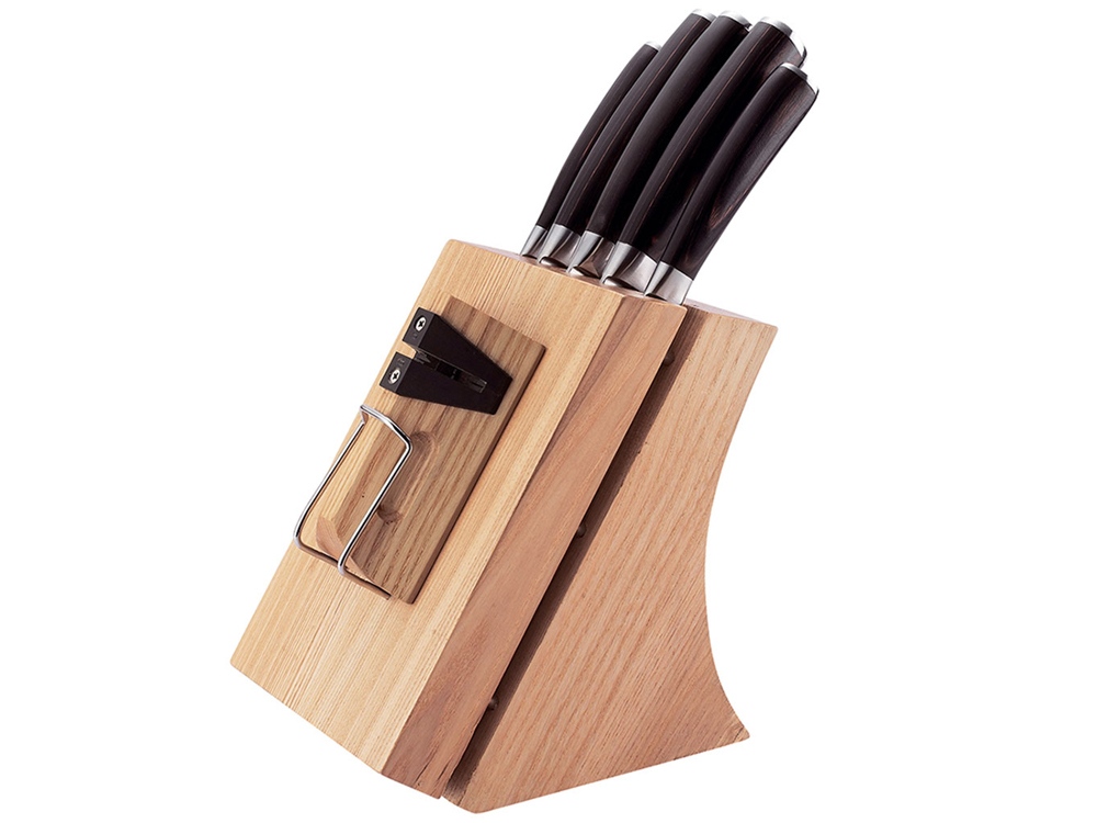 Набор из 5 кухонных ножей и блока для ножей с ножеточкой, NADOBA, серия DANA-2