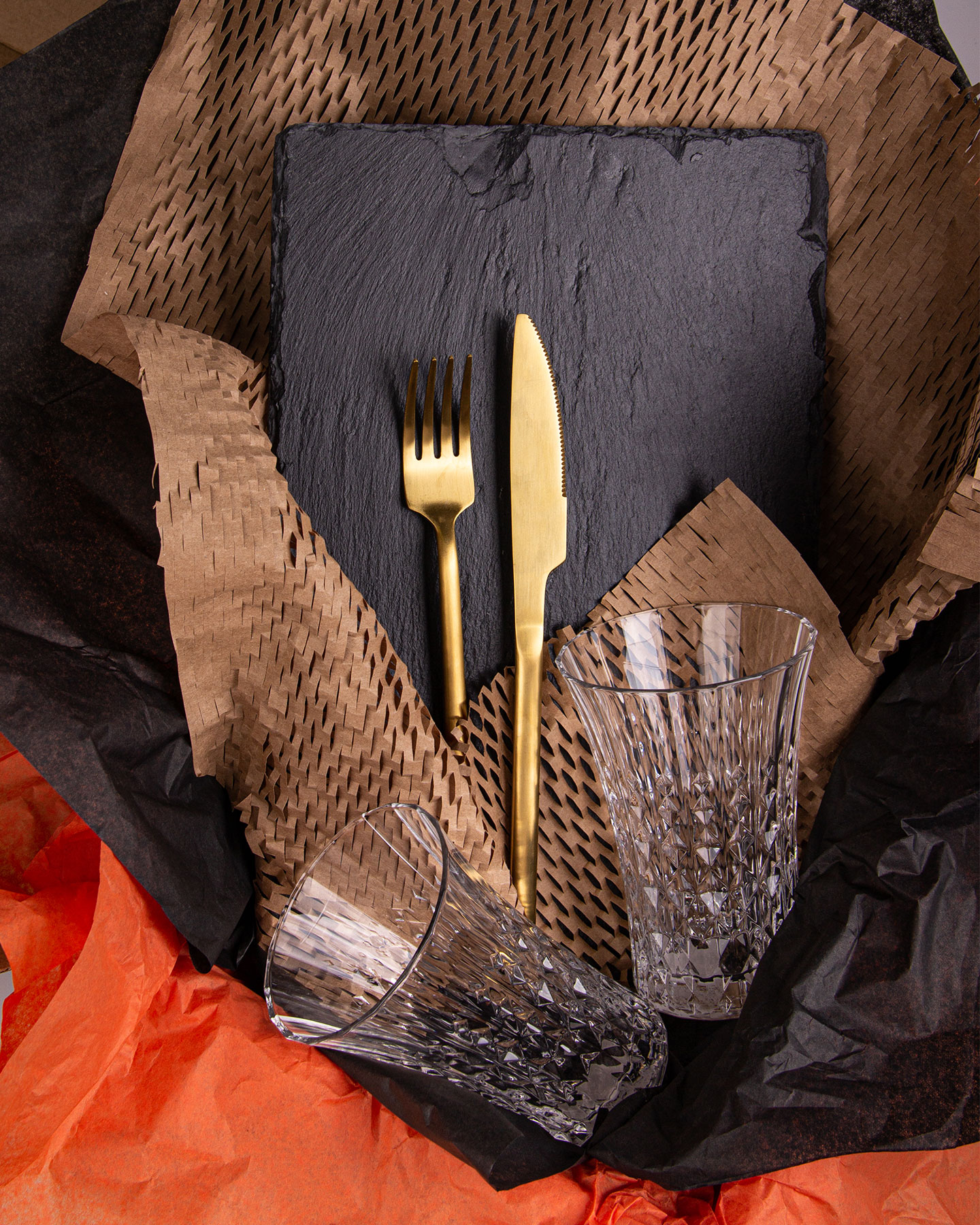 Набор “Macho sentimental" с блюдом из сланца, штопором и стаканами-хайболами-0