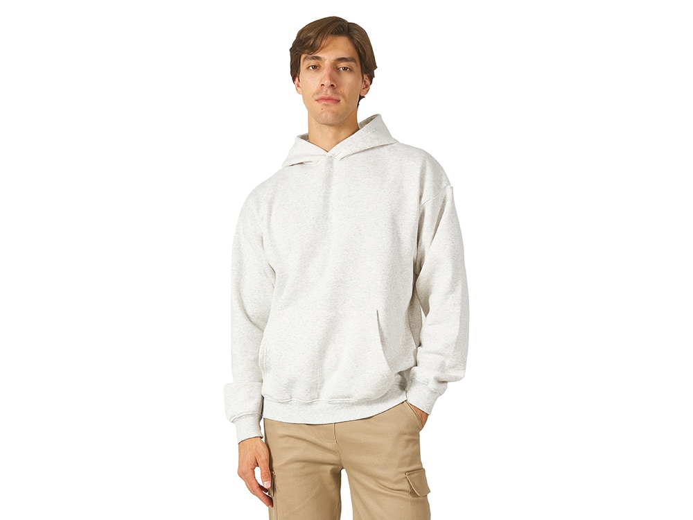 Толстовка с капюшоном оверсайз Berlin унисекс, белый меланж-1