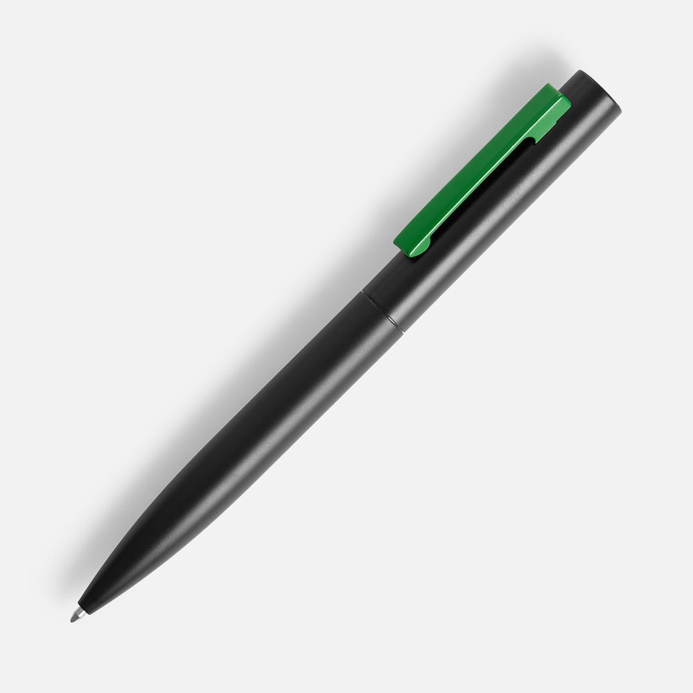 Ручка шариковая Inkolor, черная с зеленым-0
