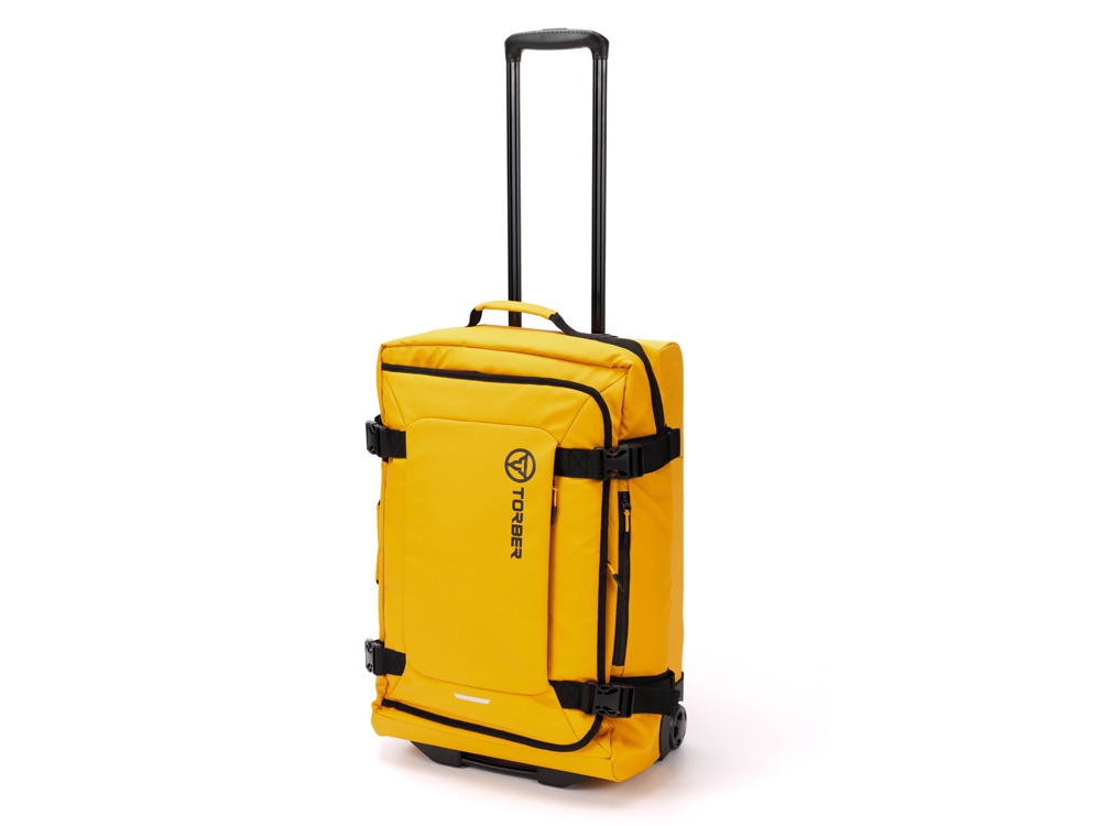 Сумка на колесах TORBER MOBI, желтый, полиэстер 900D с PU покрытием, 60 х 38 х 25,5 см, 57 л-0