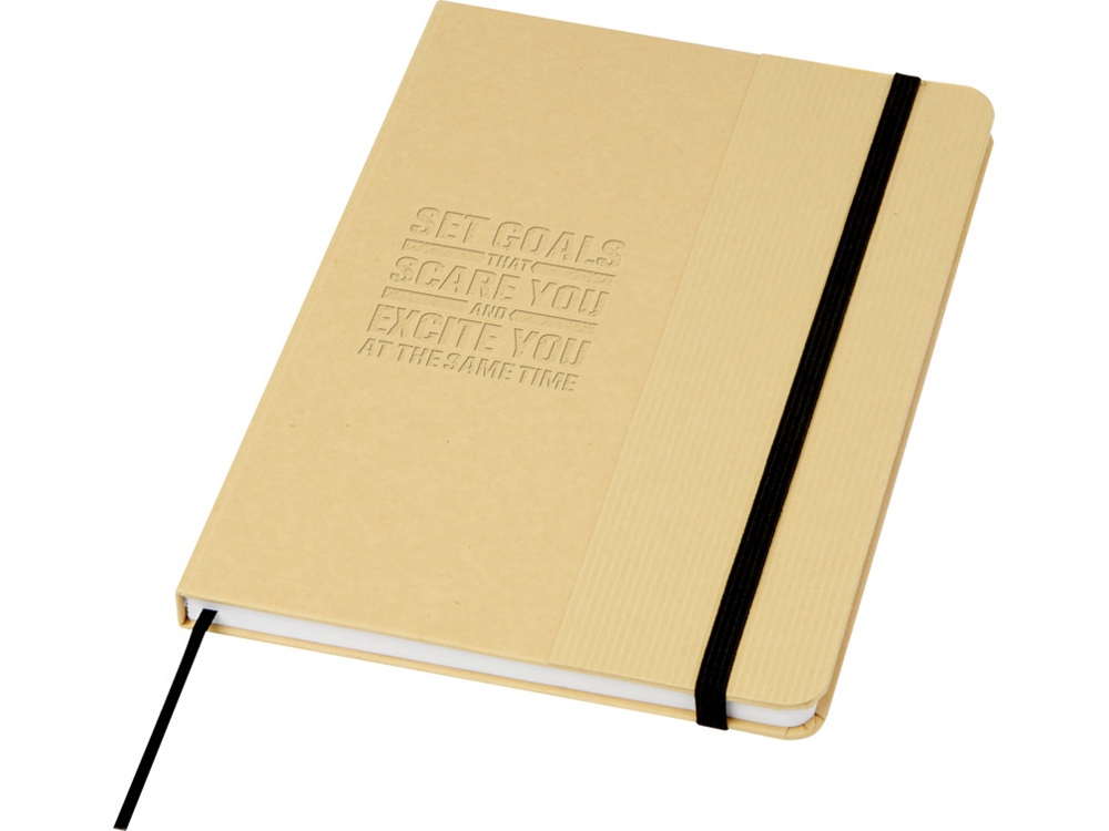 Nelida блокнот формата А5 в твердой обложке из переработанного картона - сплошной черный-3