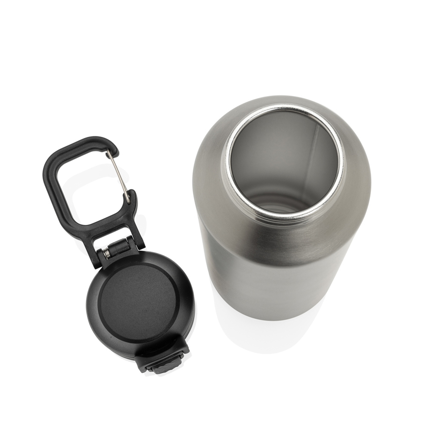 Спортивная бутылка Via из переработанной стали RCS с карабином, 600 мл-7