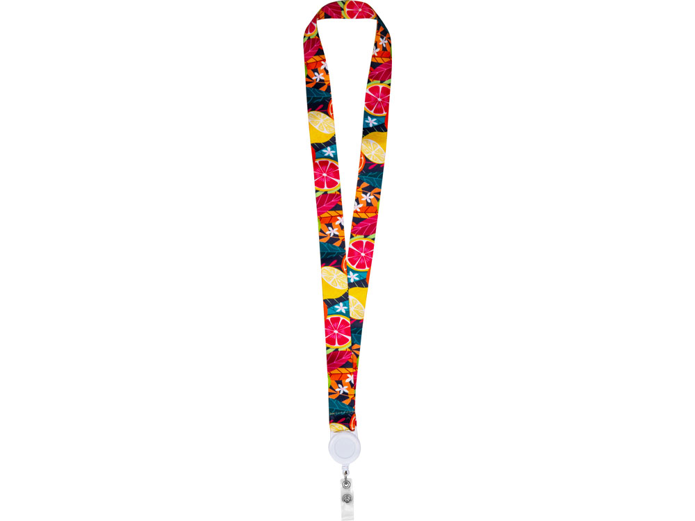 Ланъярд 2,5 см с ретрактором, белый-2