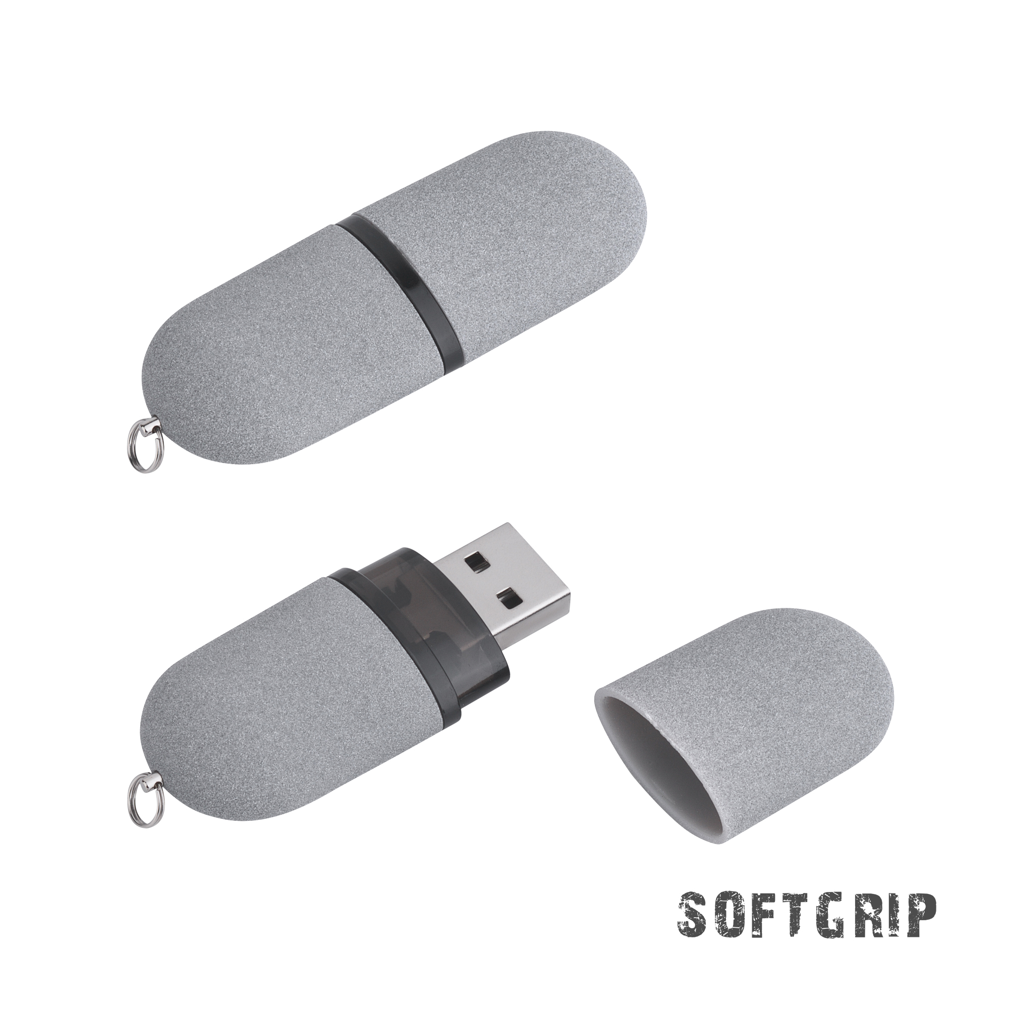 Флеш-карта "Камень" с покрытием soft grip в футляре, объем памяти 16GB-0