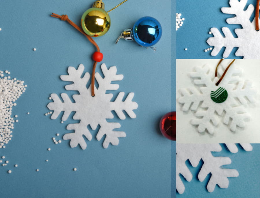 Украшение на елку СНЕЖИНКА, белый-1