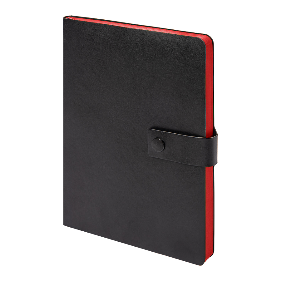 Ежедневник недатированный Stellar, А5, черный, кремовый блок  в линейку, с красным обрезом, черный, красный-0