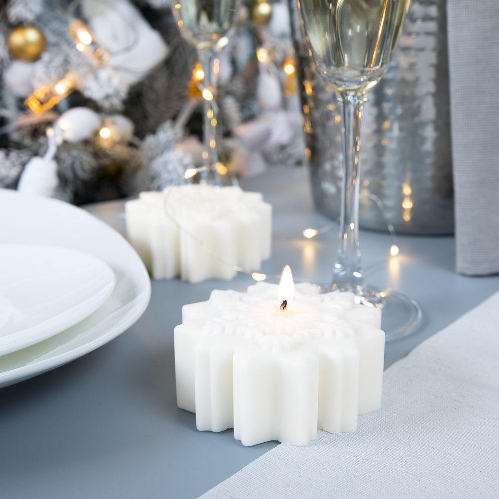 Свеча Snowflame 1, белая, 8 см-1