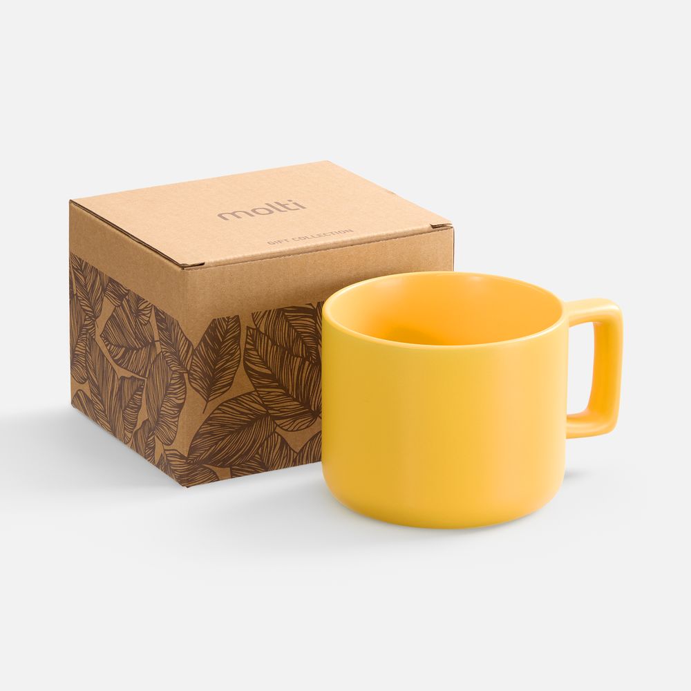 Чашка Jumbo в коробке матовая, желтая-0