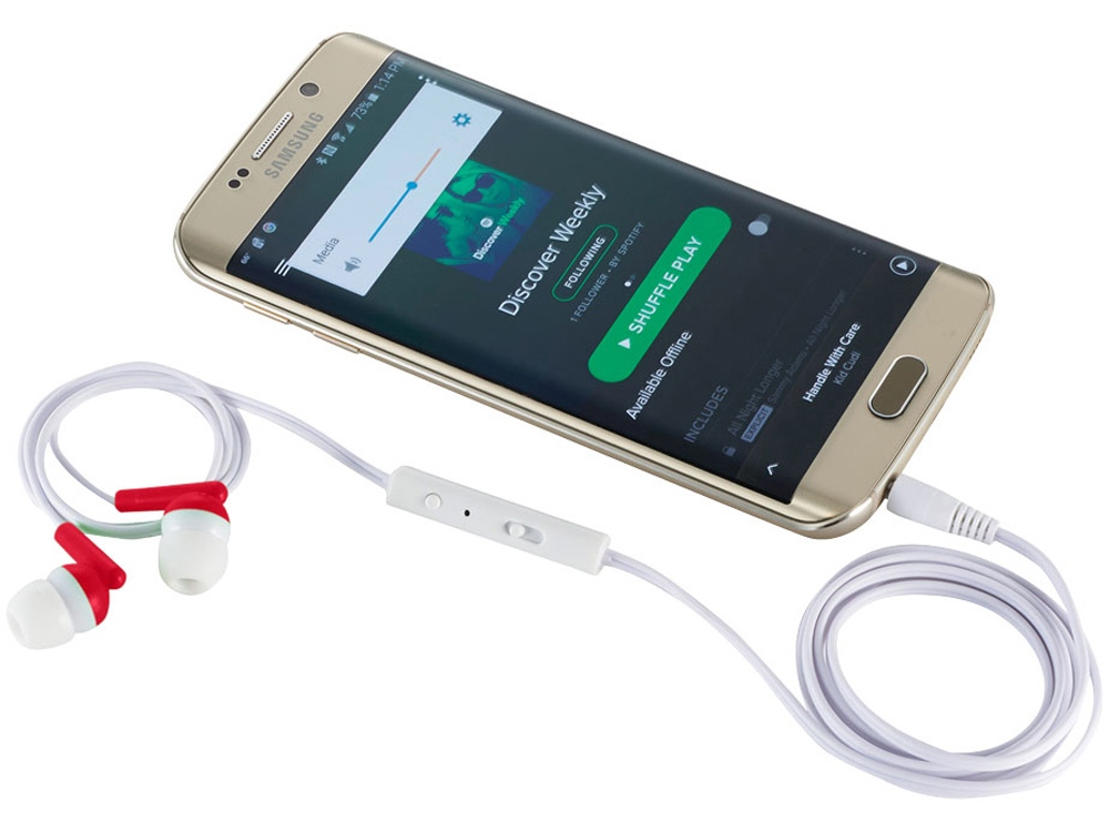 Наушники Earbuds, красный-1