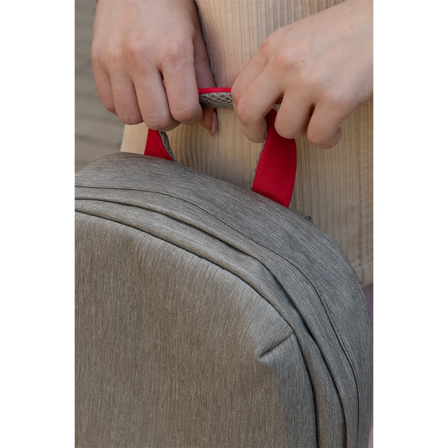 Рюкзак BEAM MINI, серый, малиновый-4