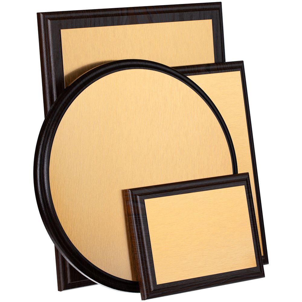 Плакетка Plaque XL, венге с золотистой пластиной-3