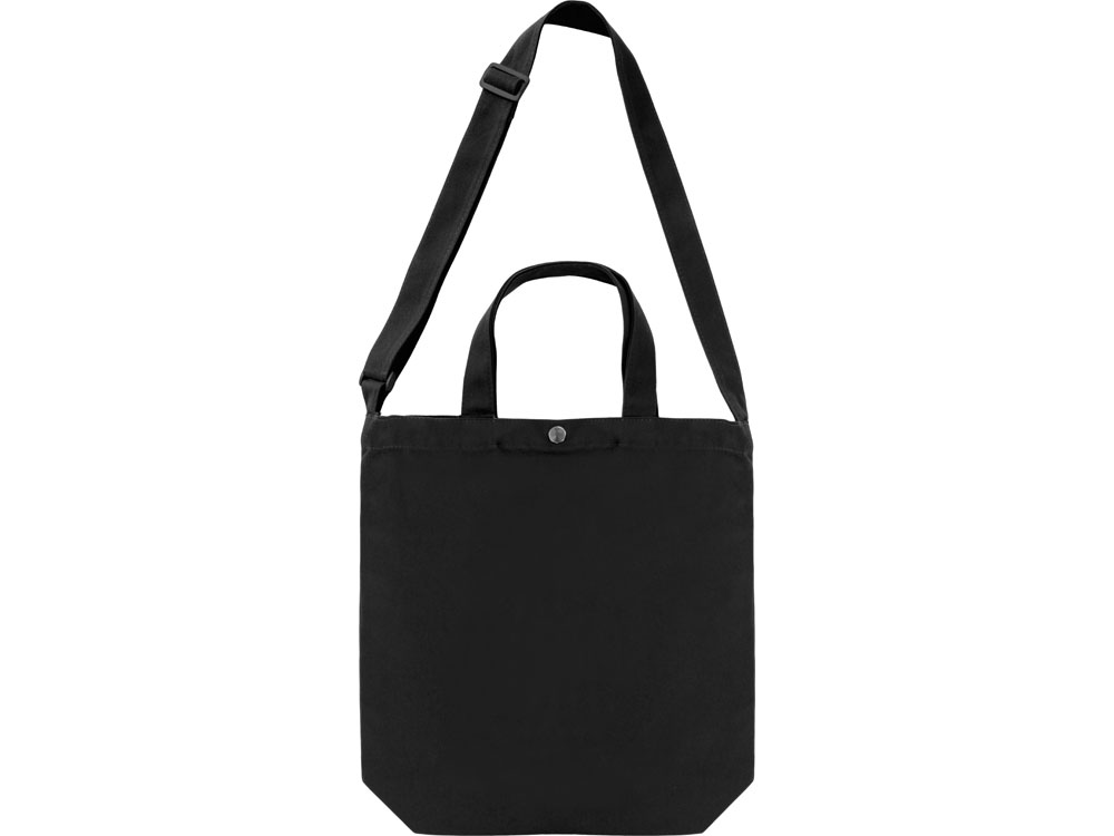 Сумка Helfer из хлопка на кнопке с регулирующейся лямкой, черный-4