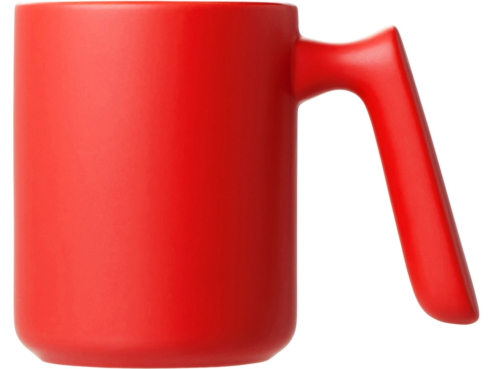 Кружка матовая с прямой ручкой Axio, 360 мл, красный-2