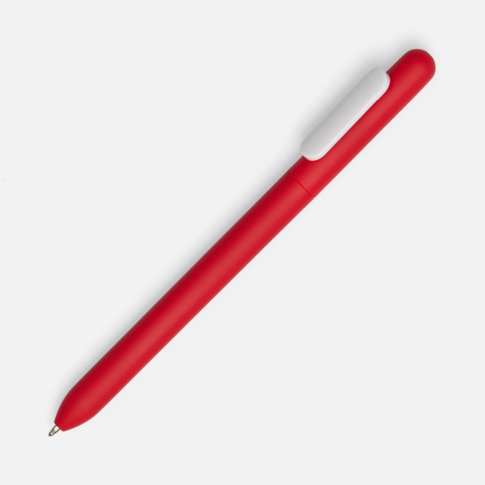 Ручка шариковая Swiper Soft Touch, красная с белым-0