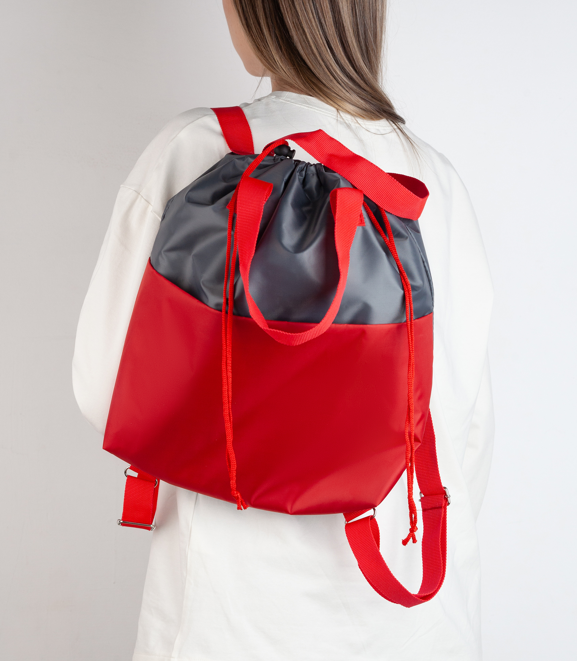 Сумка-рюкзак "Carry", серый с бирюзовым-2