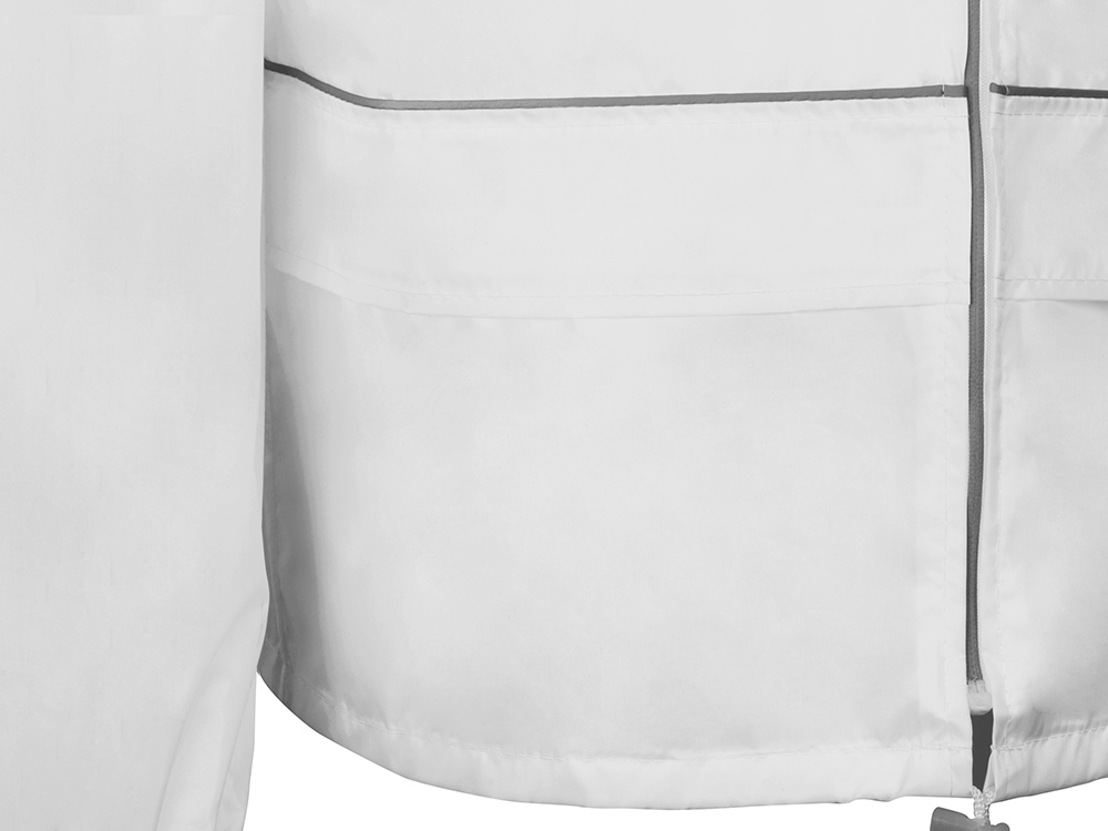 Короткий дождевик Tornado со светоотражающими элементами, белый-5