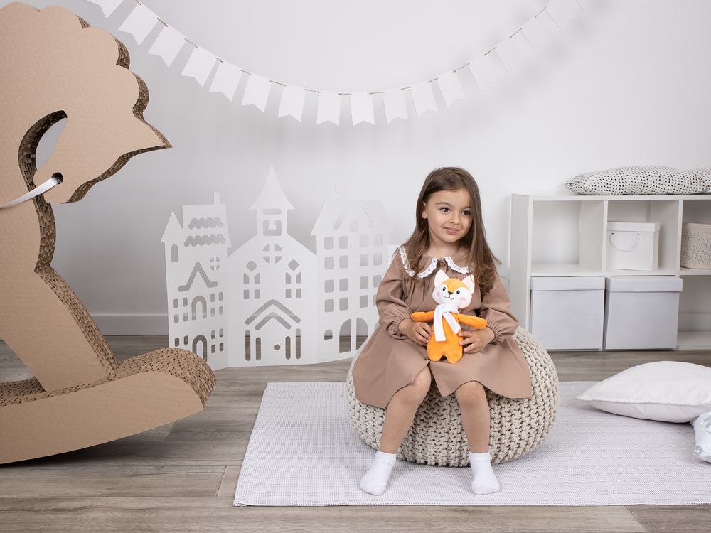 Мягкая игрушка Beastie Toys, лисенок с белым шарфом-3