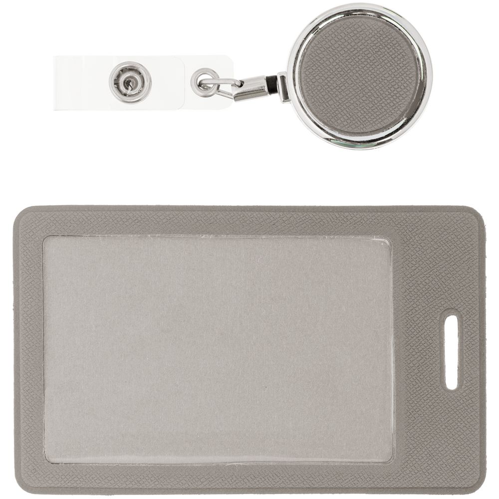 Чехол для пропуска с ретрактором Devon, серый-1