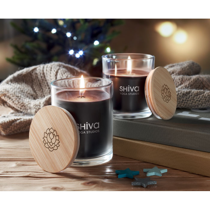 Свеча с ароматом ванили, черный-9