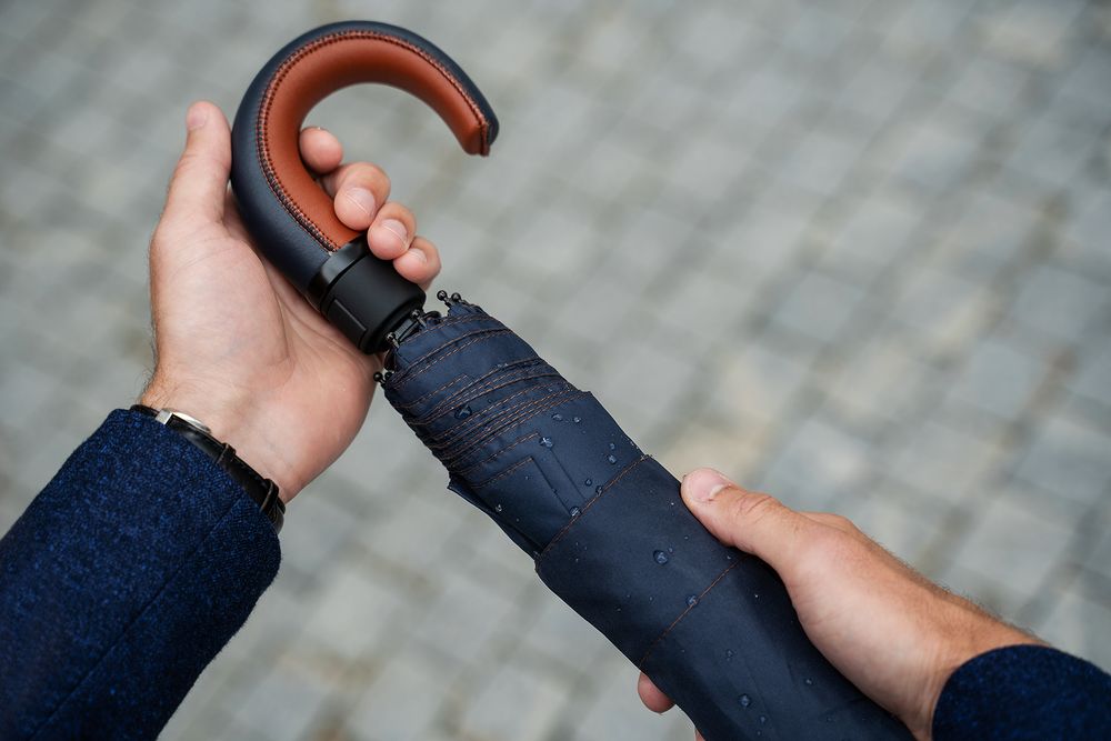 Складной зонт Palermo, темно-синий-4