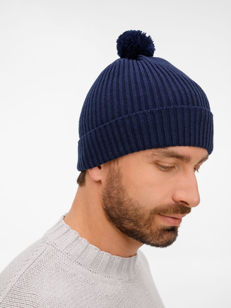 Шапка Catch Match с помпоном, темно-синяя-2