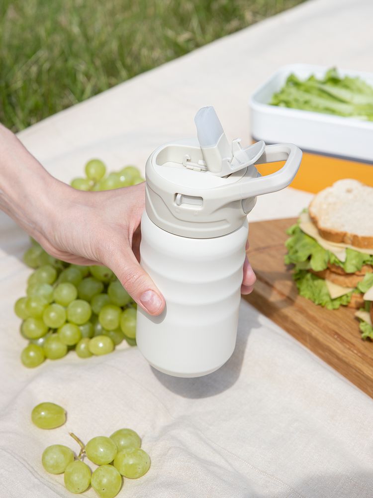 Термобутылка Fujisan 2.0 без логотипа, белая (молочная)-11