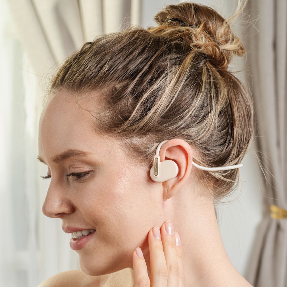 Беспроводные наушники OpenAir Arc, бежевые-4