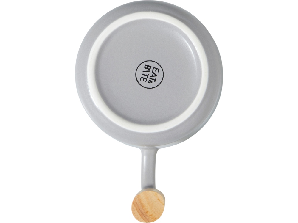 Кружка с ручкой и крышкой из каучукового дерева Jeny, серый-7