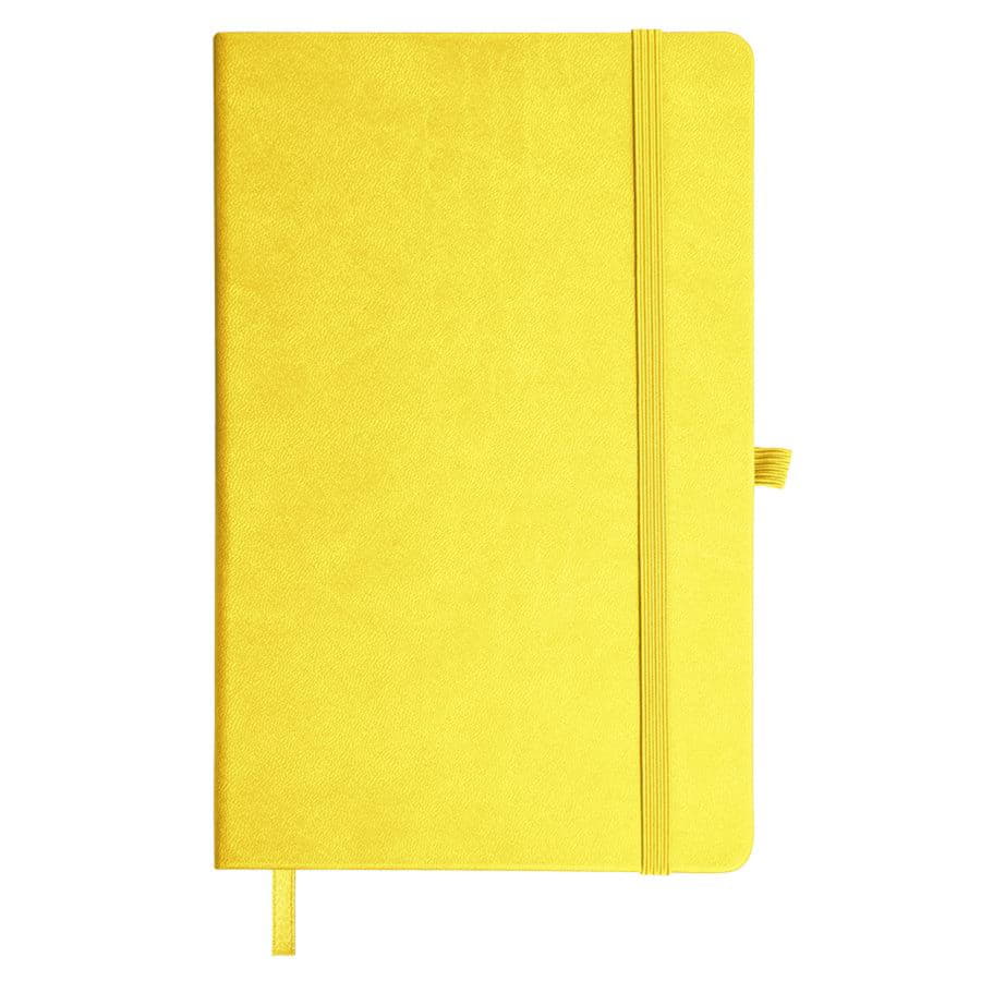 Бизнес-блокнот "Justy", 130*210 мм, желтый, твердая обложка,  резинка 7 мм, блок-линейка, желтый-1