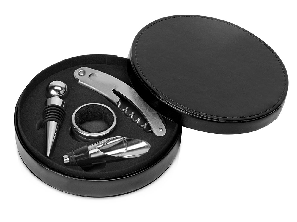 Набор аксессуаров для вина Fabrizio, черный-0