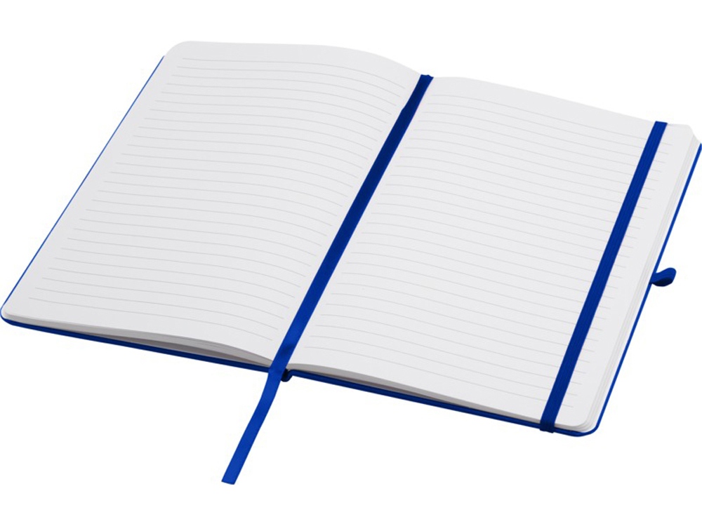 Teak блокнот А5 из переработан. материала в твердой обложке с линован. страницами - Ярко-синий-3