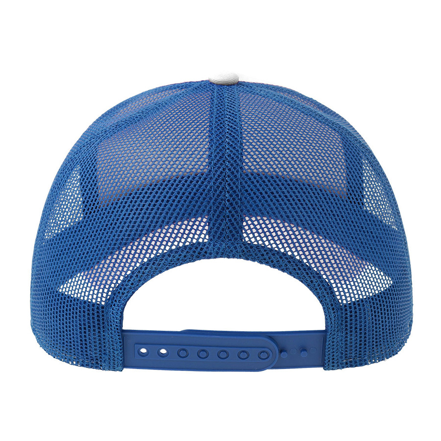 Бейсболка RAPPER COTTON-S, 5 клиньев, пластиковая застёжка, белый, ярко-синий-1