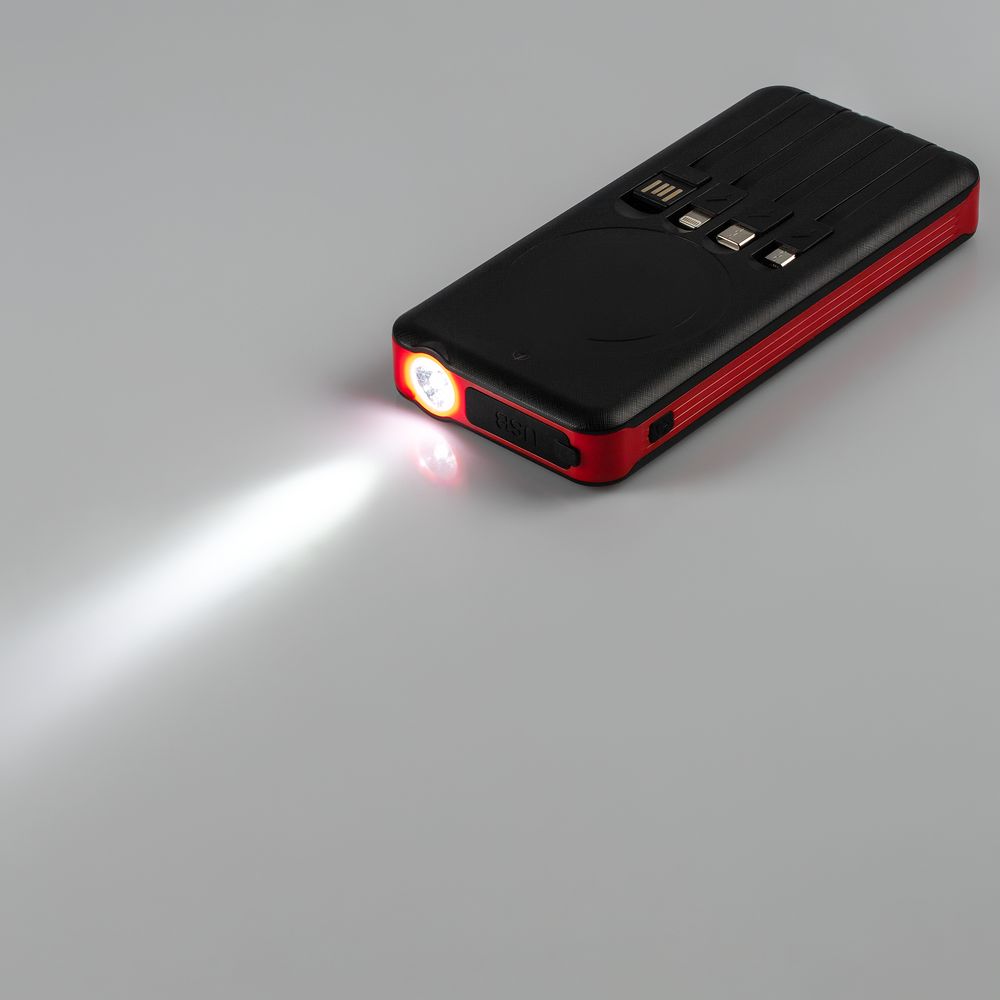 Аккумулятор с беспроводной зарядкой Holiday Maker Wireless, 10000 мАч, красный-4