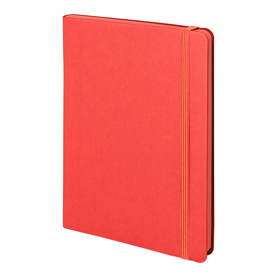 Ежедневник недатированный Shady, А5,  красный, кремовый блок в линейку, красный обрез, ярко-красный-0