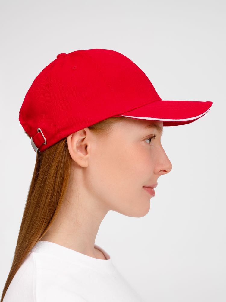 Бейсболка Buffalo, красная с белым-5