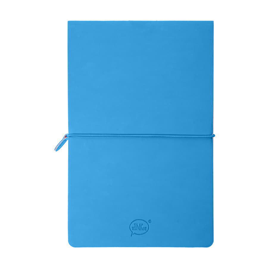 Бизнес-блокнот "Combi", 130*210 мм, бело-синий, кремовый форзац, гибкая обложка, в клетку/нелин, белый, синий-2