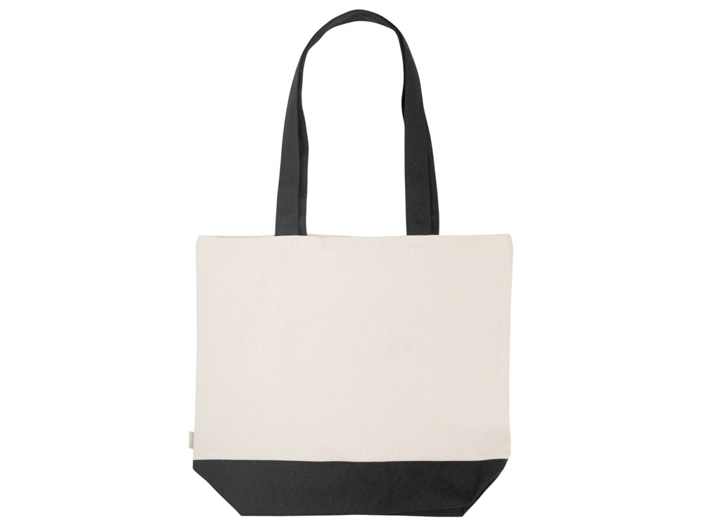 Сумка для шоппинга Cotton из переработанного хлопка 280 г, черный-3