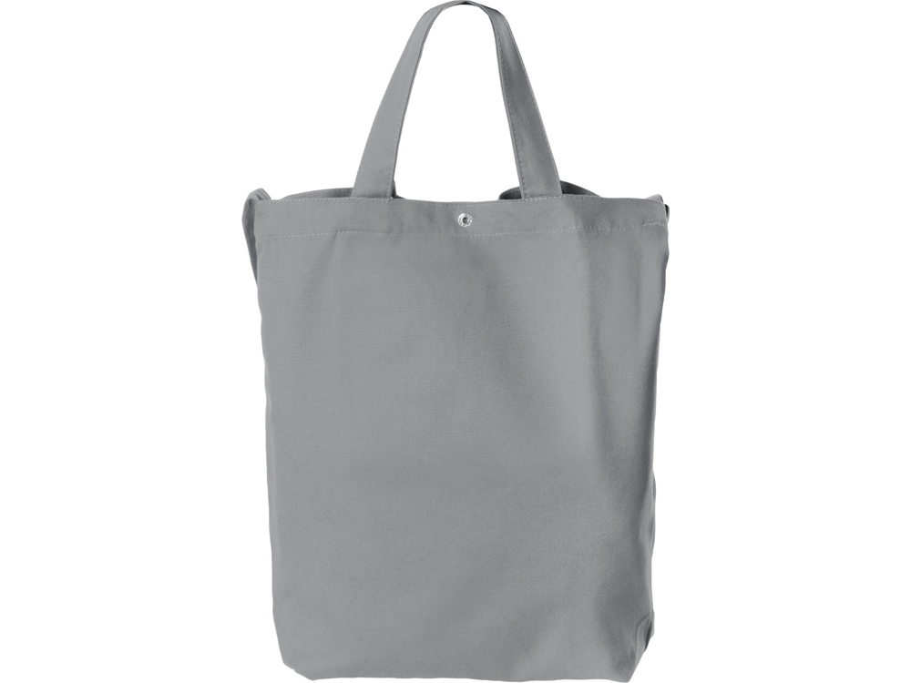 Сумка Helfer из хлопка на кнопке с регулирующейся лямкой, серый-3