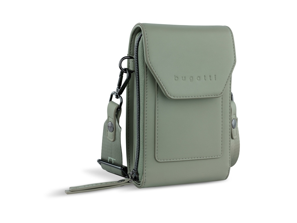 Сумка наплечная BUGATTI АЛМАТА | ALMATA, мятная, полиуретан, 11х4х19 см-0
